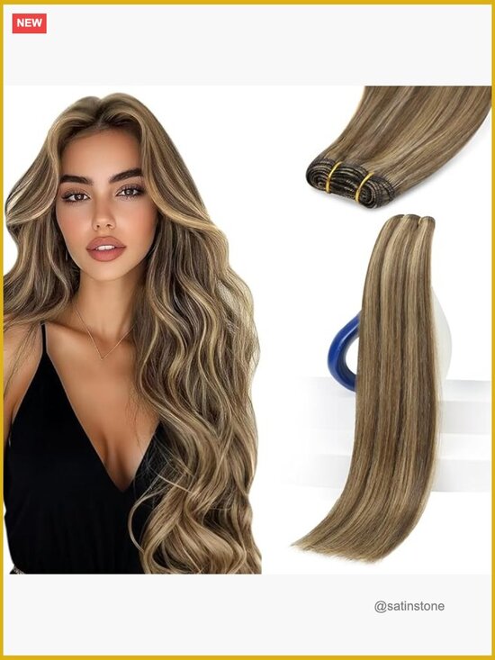 100g Hand-Tied Weft Hair Extensions Real Human Hair 18 Inch Double-Weft main image 6